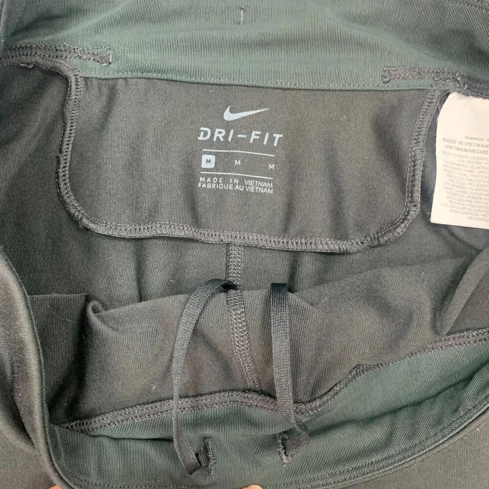 Nike Power Flash Essential Tight Women M Medium Ankle Zip Reflective Dri Fit